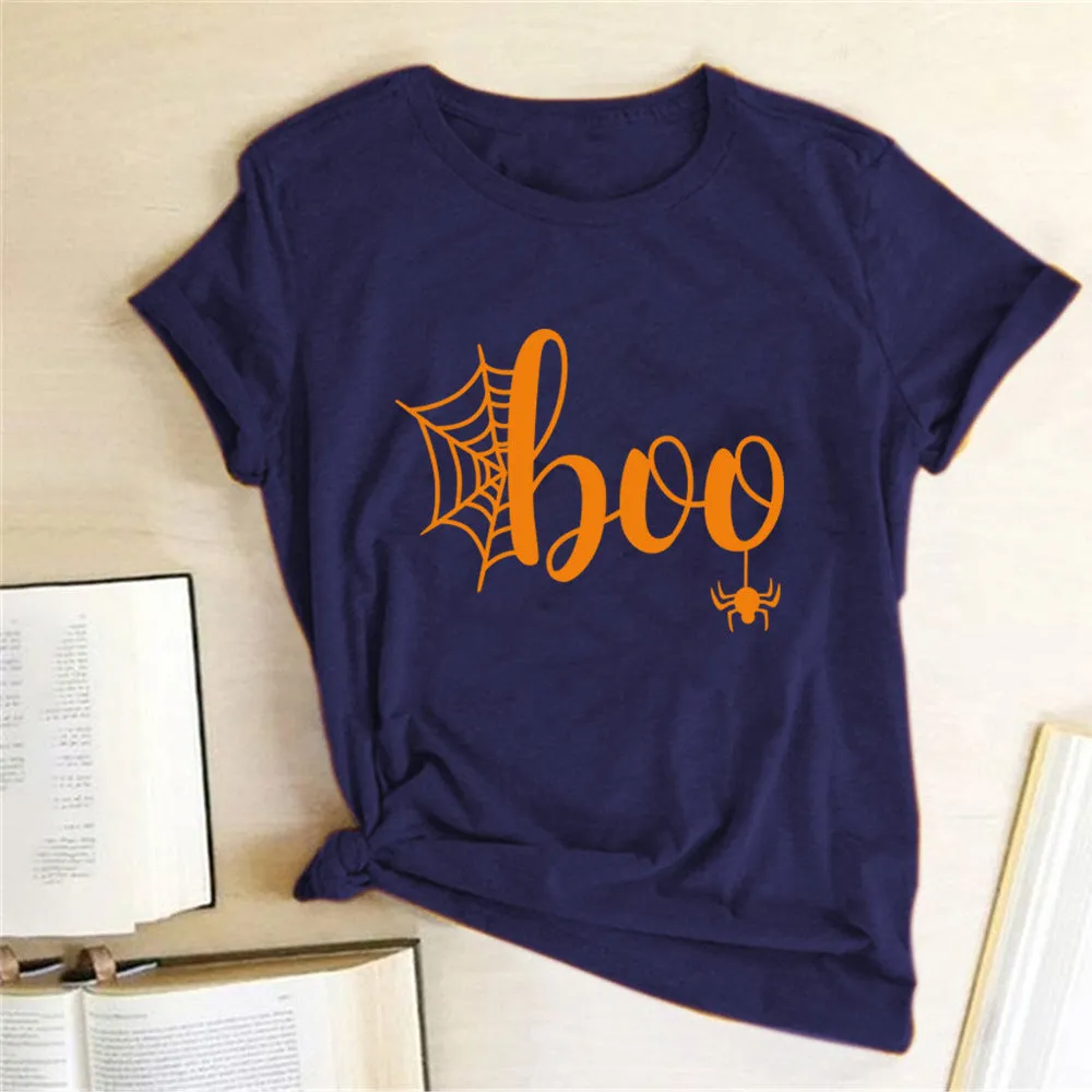 Happy Halloween Printed T-shirt 2-Piece Set C