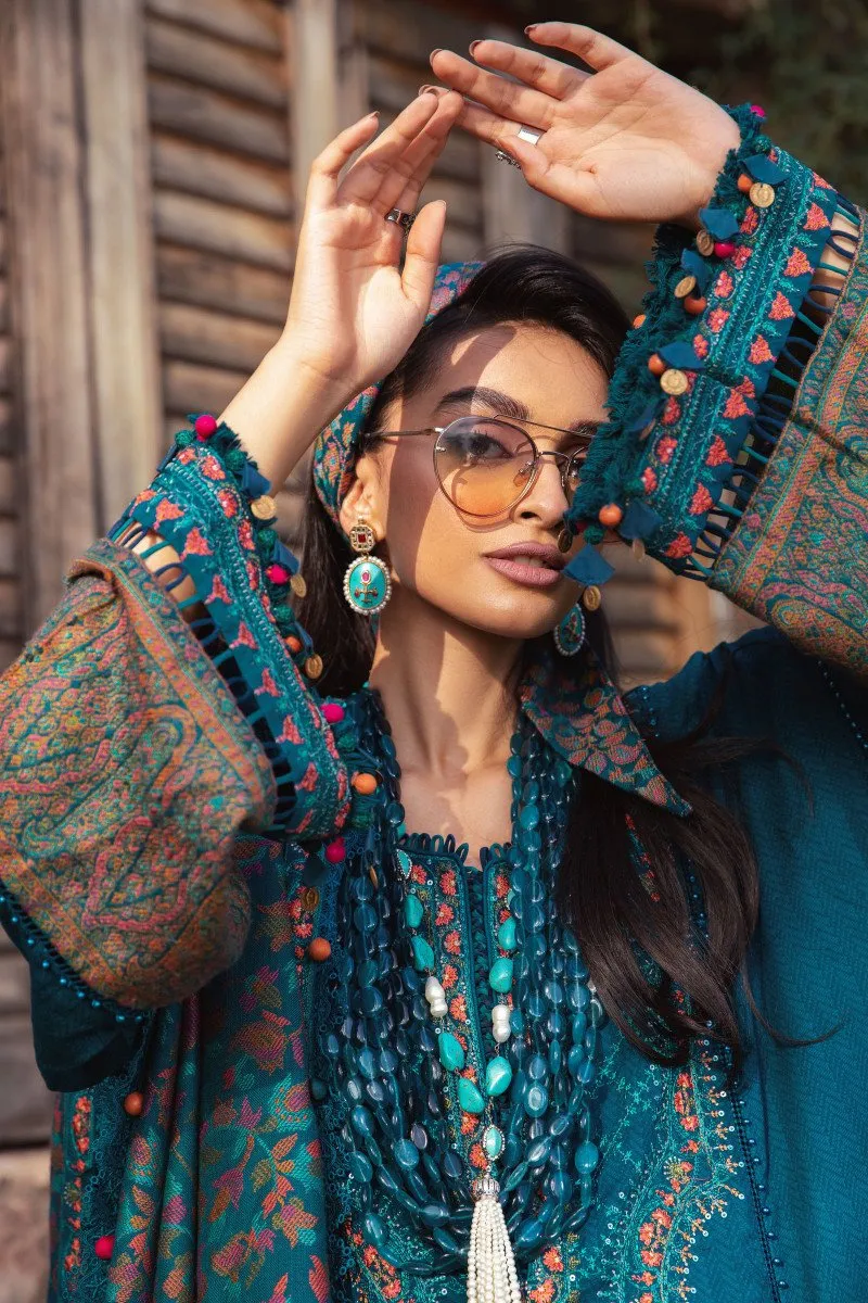 MARIA B | Linen Winter Collection 2022 | DL-1009-Blue