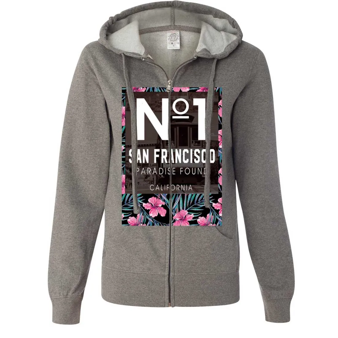 San Francisco No. 1 Paradise Found California Ladies Fitted Zip-Up Hoodie